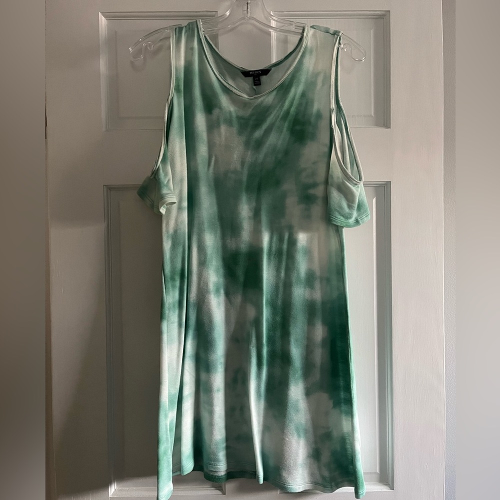 Tie-dye Tresics teal coverup / dress large SPRING BREAK VACATION